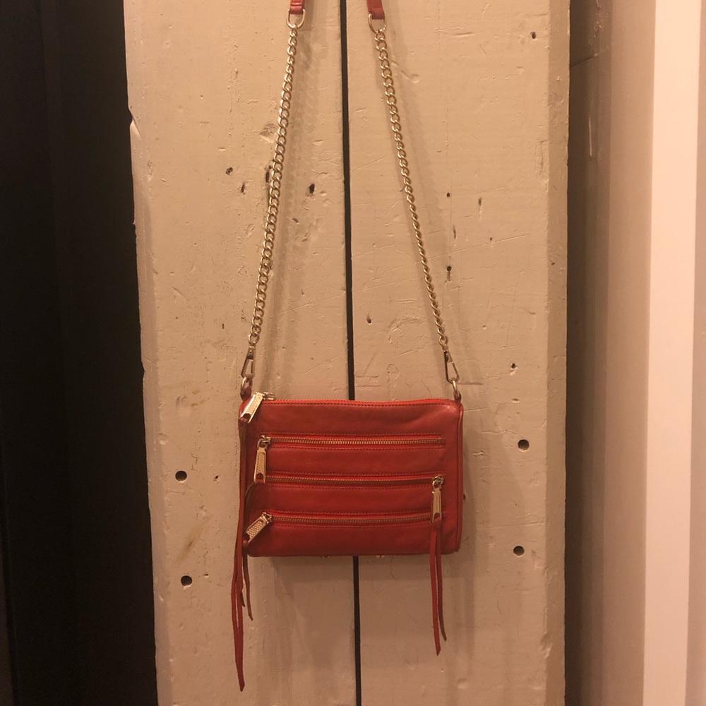 Rebecca Minkoff 3 zip mini crossbody in red.